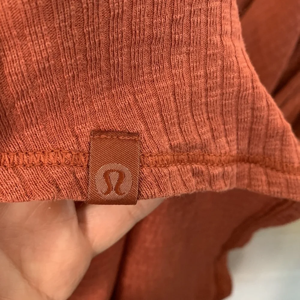 Lululemon Dare to Drape Long Sleeve Top Rustic Clay Top size medium